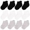 CozyWay Ankle Cotton Toddler Socks - 12 Pack Stretch Toddler Girl Socks For All Day Comfort, Toddler Boy Socks, Black/White/Gray, 1T-3T, Unisex